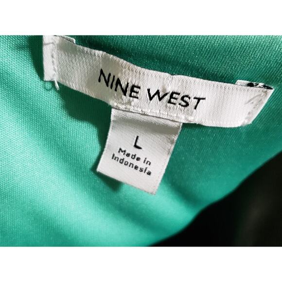 Nine West Shift Dress Women's L Teal Lined Side Tie Sleeveless Adjustable Straps - Picture 3 of 15